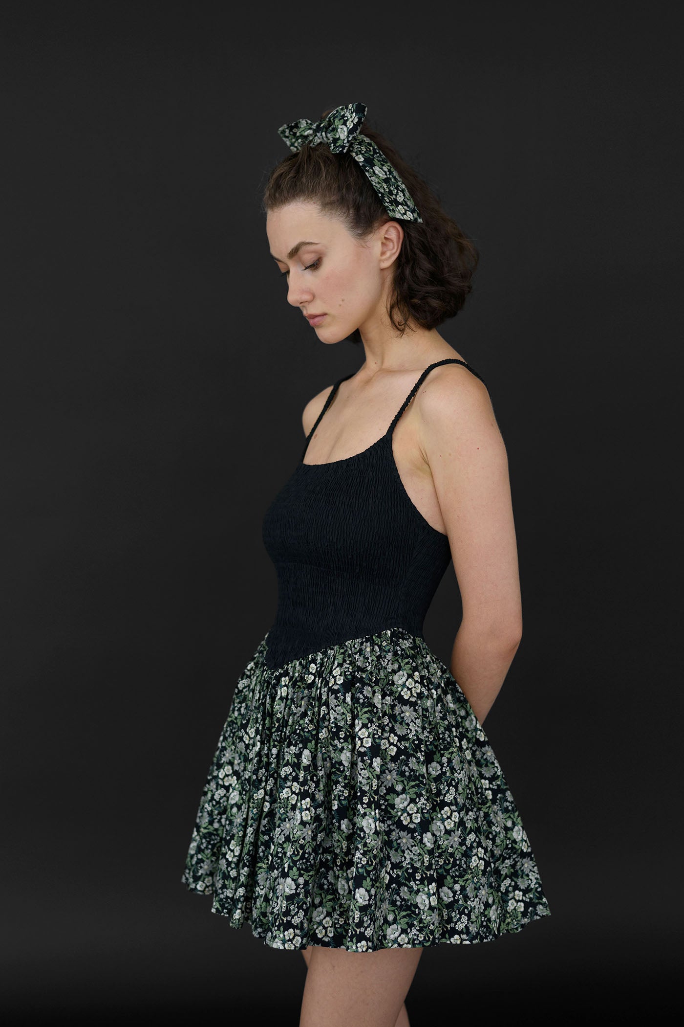 Bianca Smocked Ballerina Mini Dress - Floral