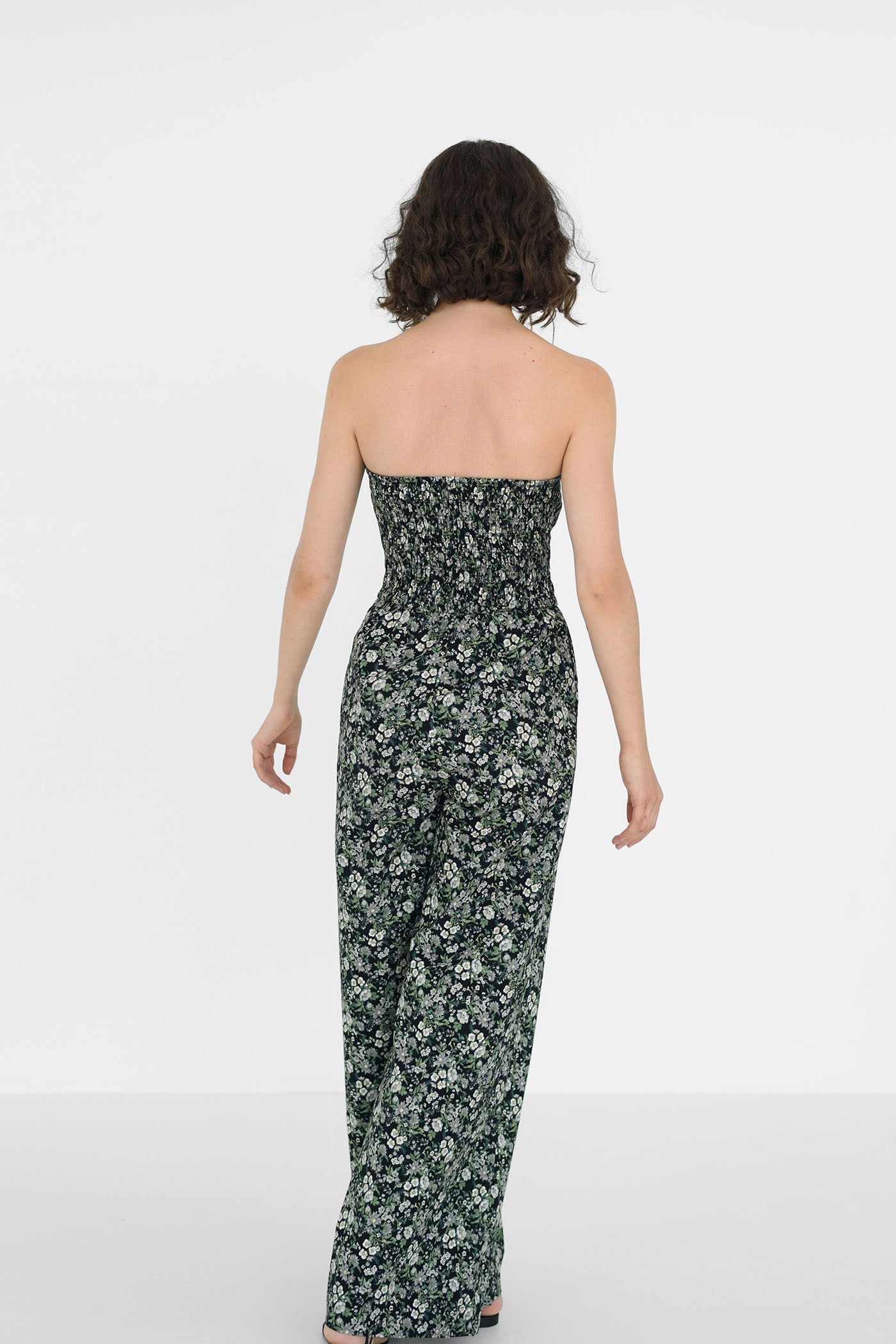 Kaylee Smocked Cotton Poplin Jumpsuit - Floral