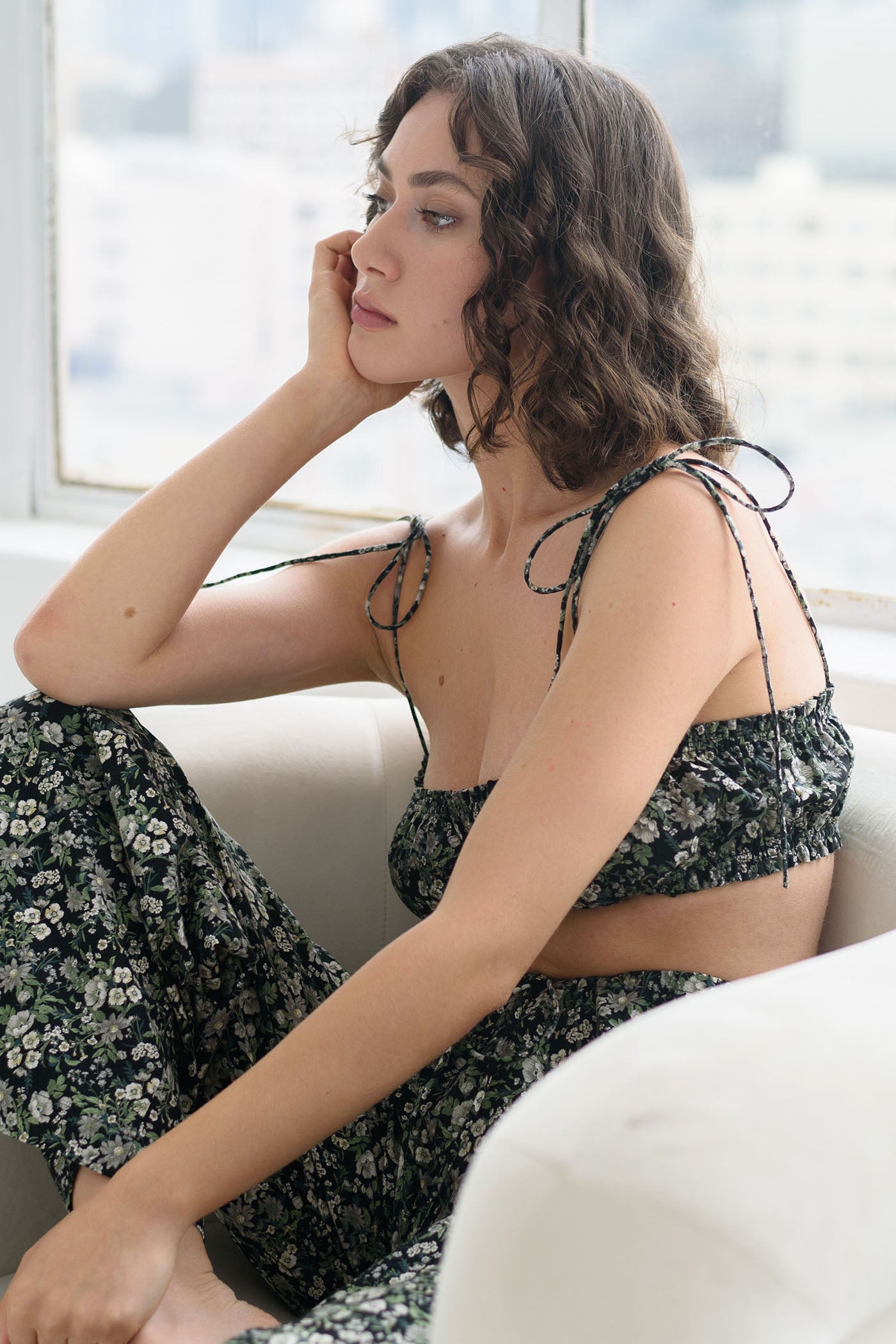 Nova Shirred Cotton Bralette