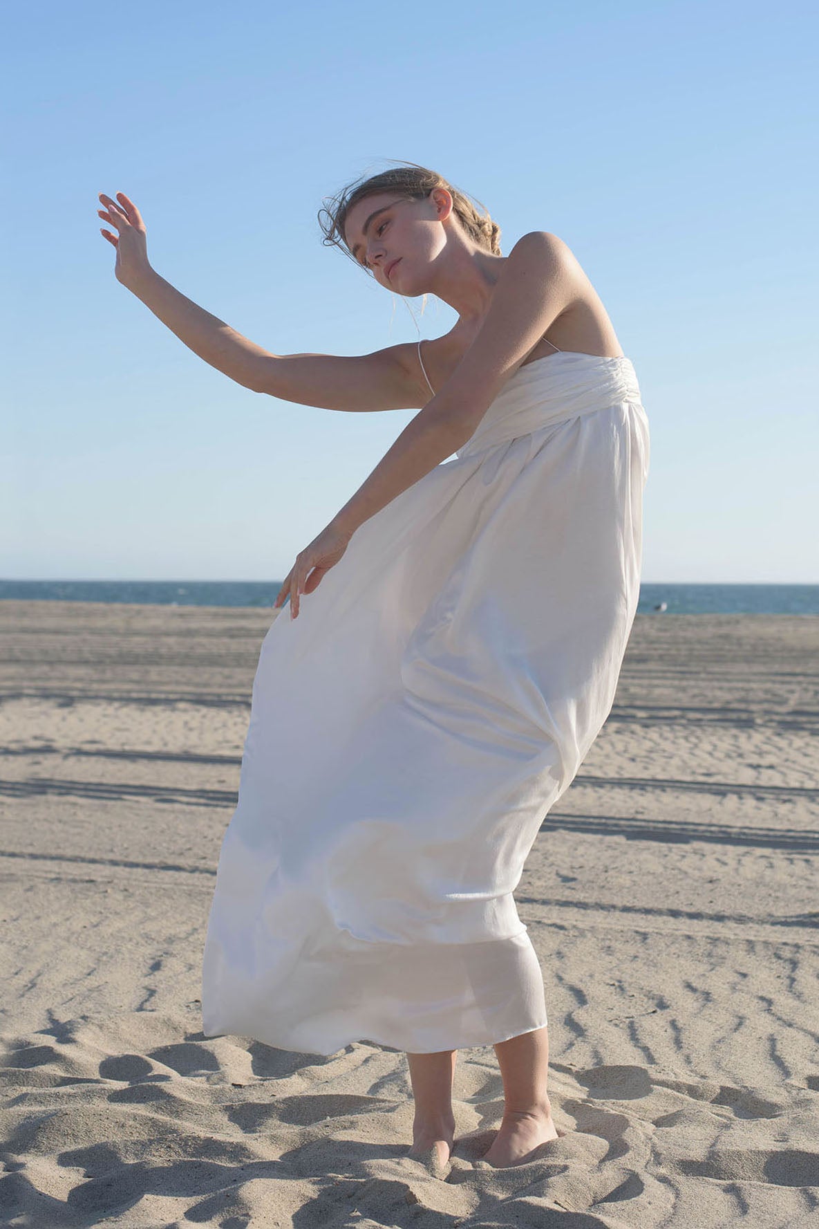 Isabelle Cotton Silk Maxi Dress - White