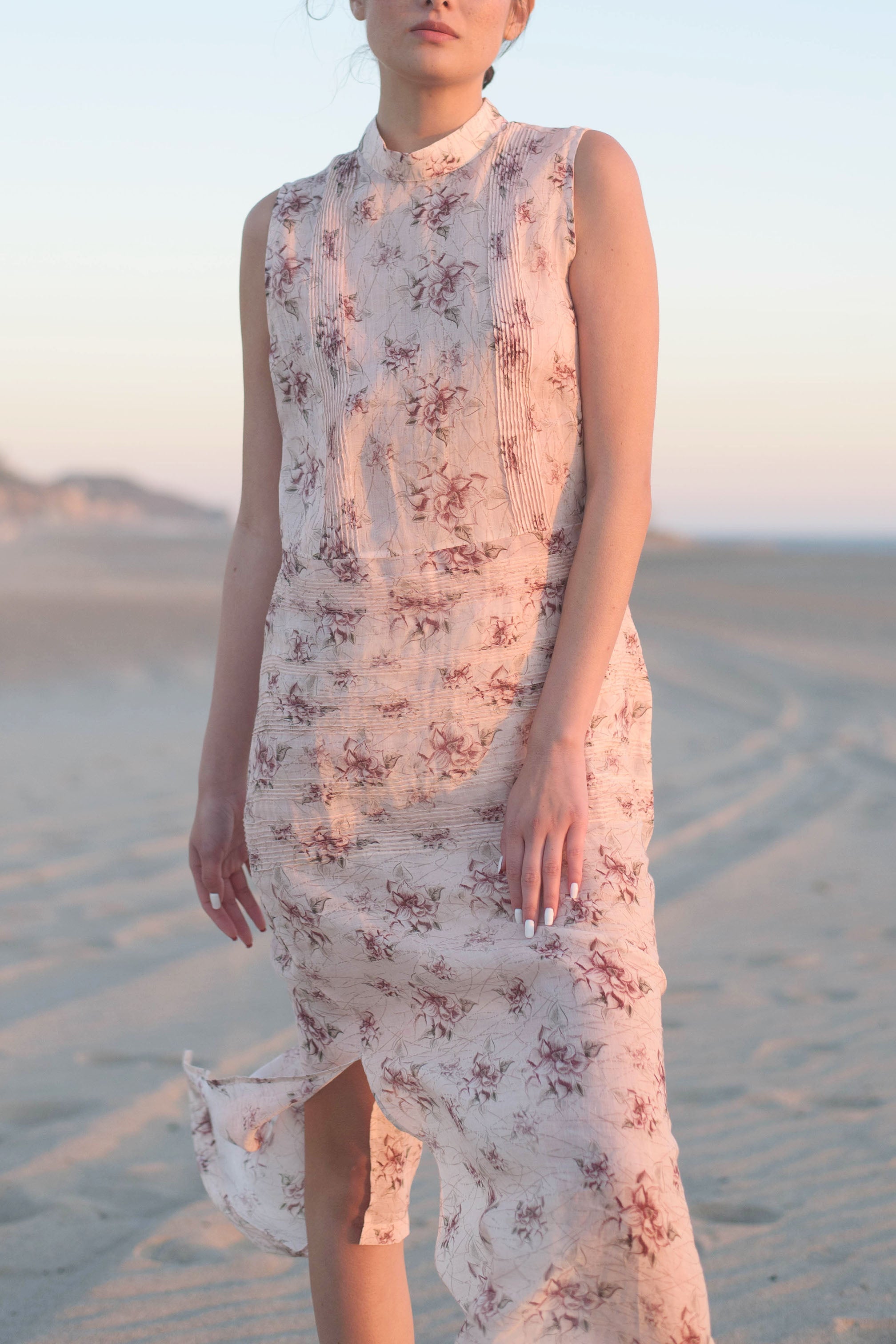 Chloe Pintuck Ramie Dress