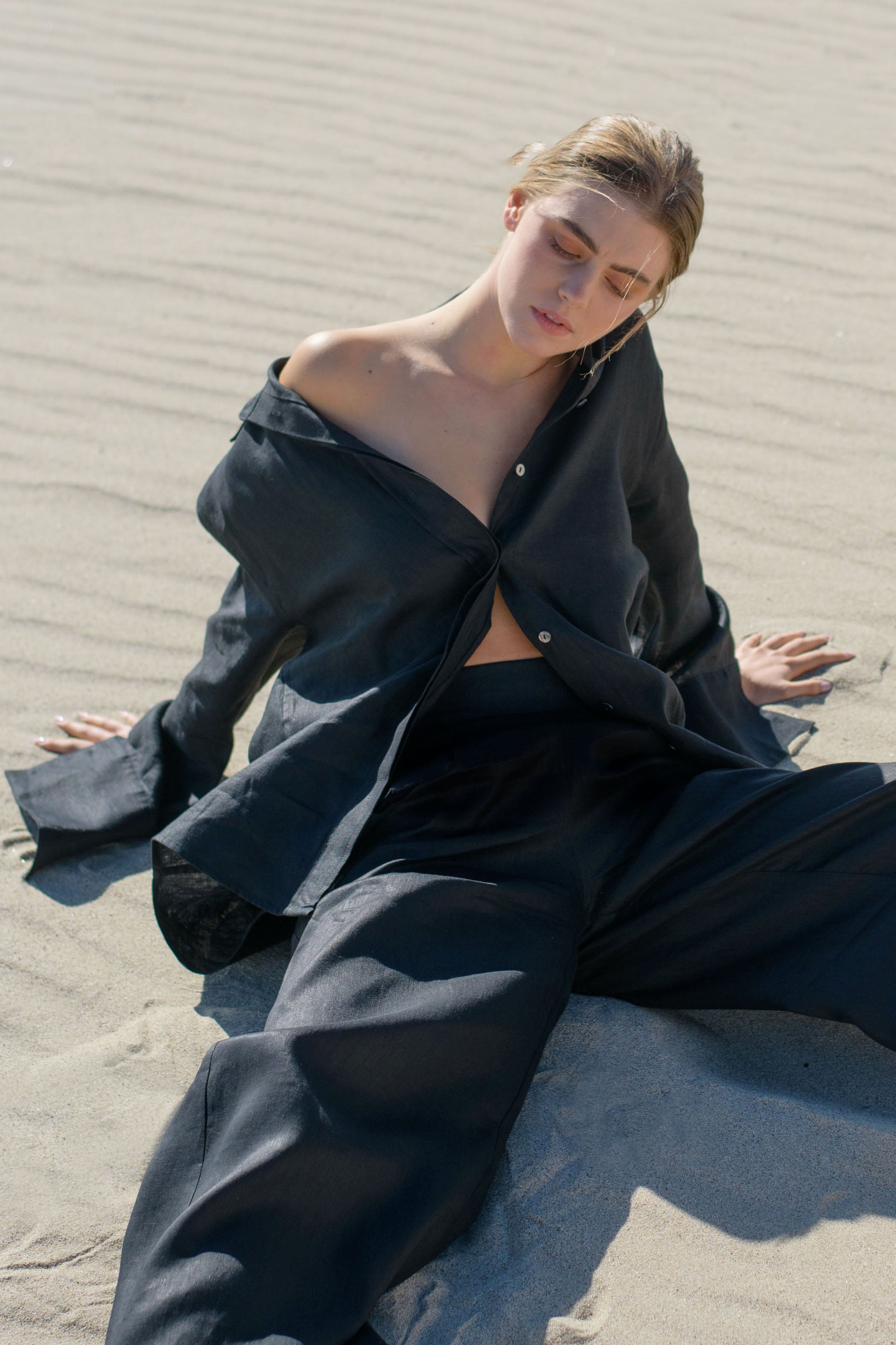 Mia Linen Twill Oversized Shirt