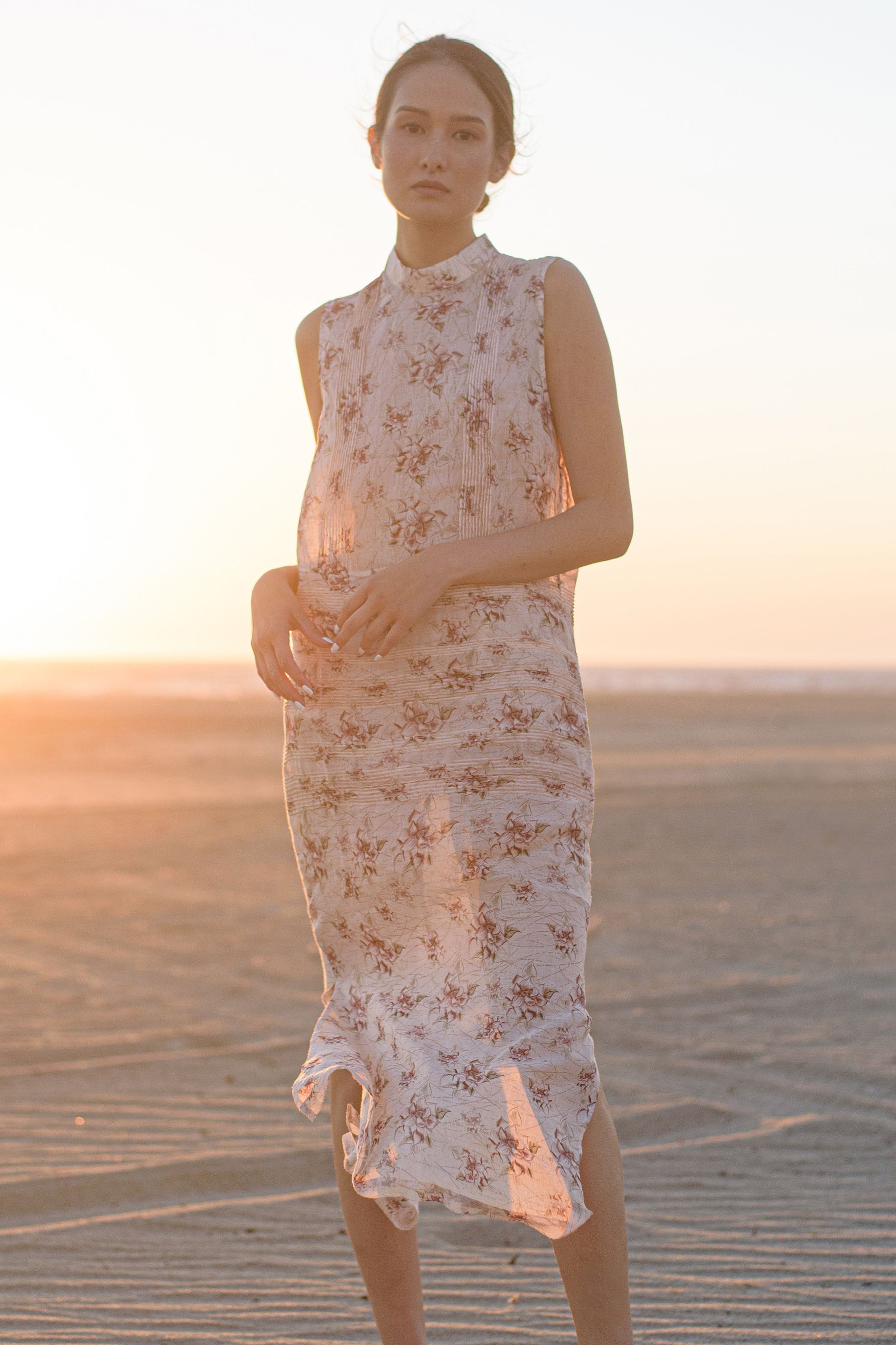 Chloe Pintuck Ramie Dress