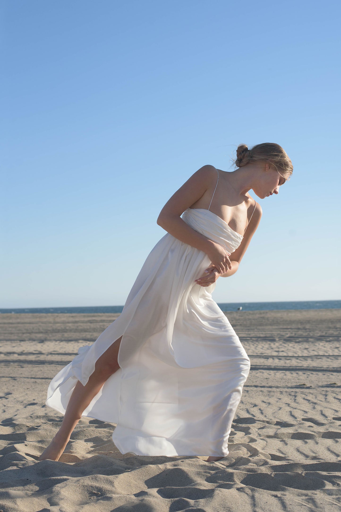 Isabelle Cotton Silk Maxi Dress - White