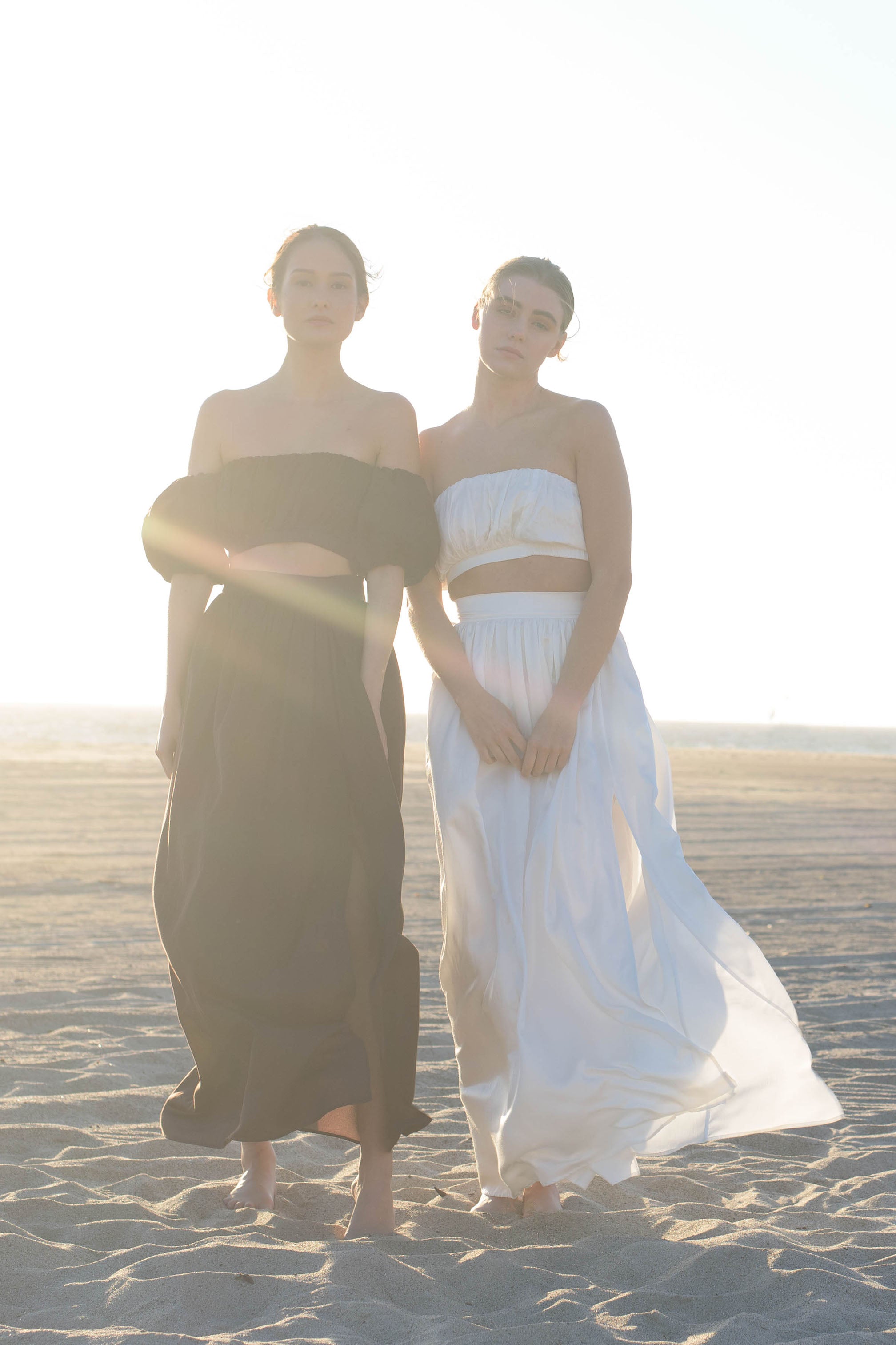 Isabelle Cotton Silk Gathered Skirt - White