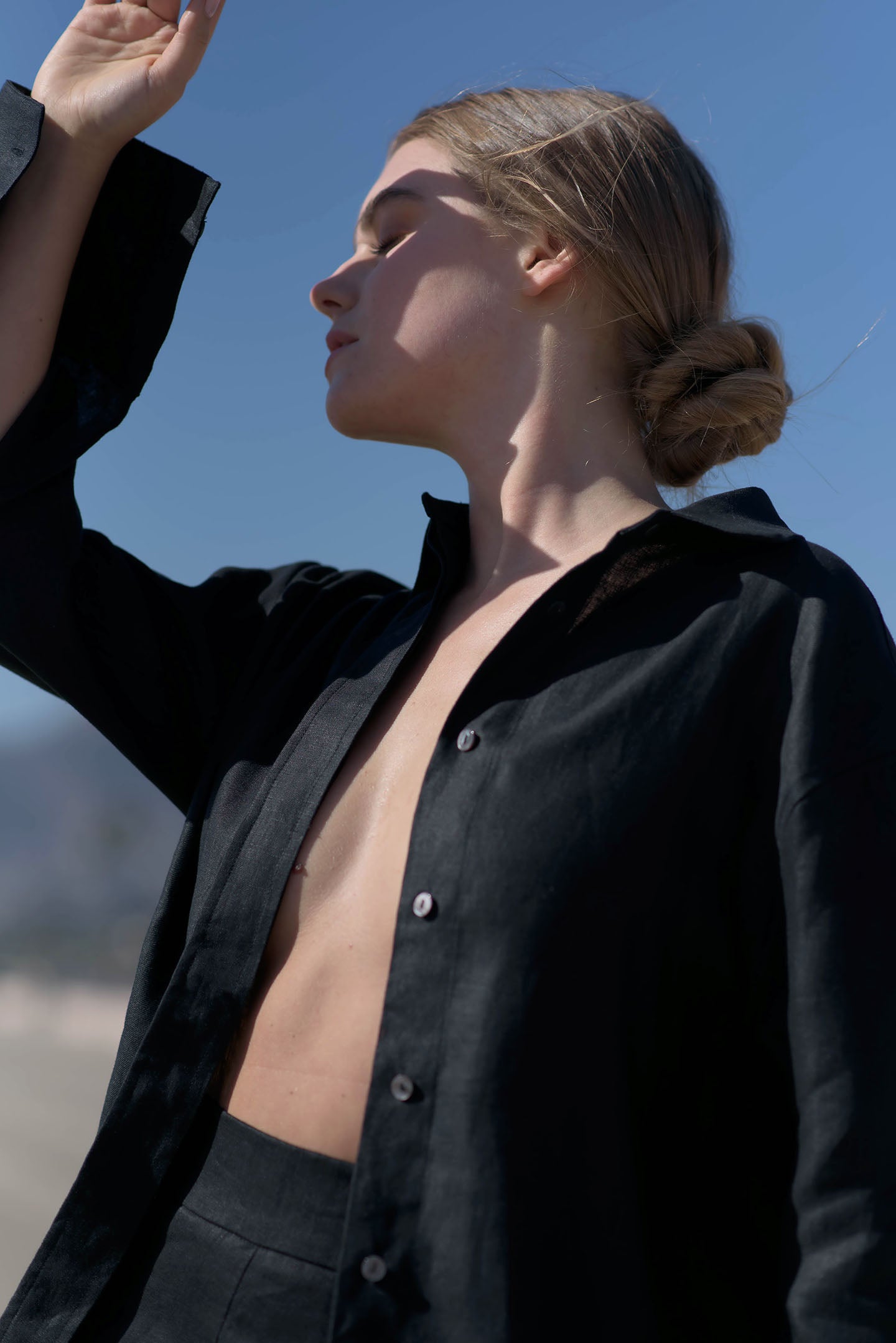 Mia Linen Twill Oversized Shirt