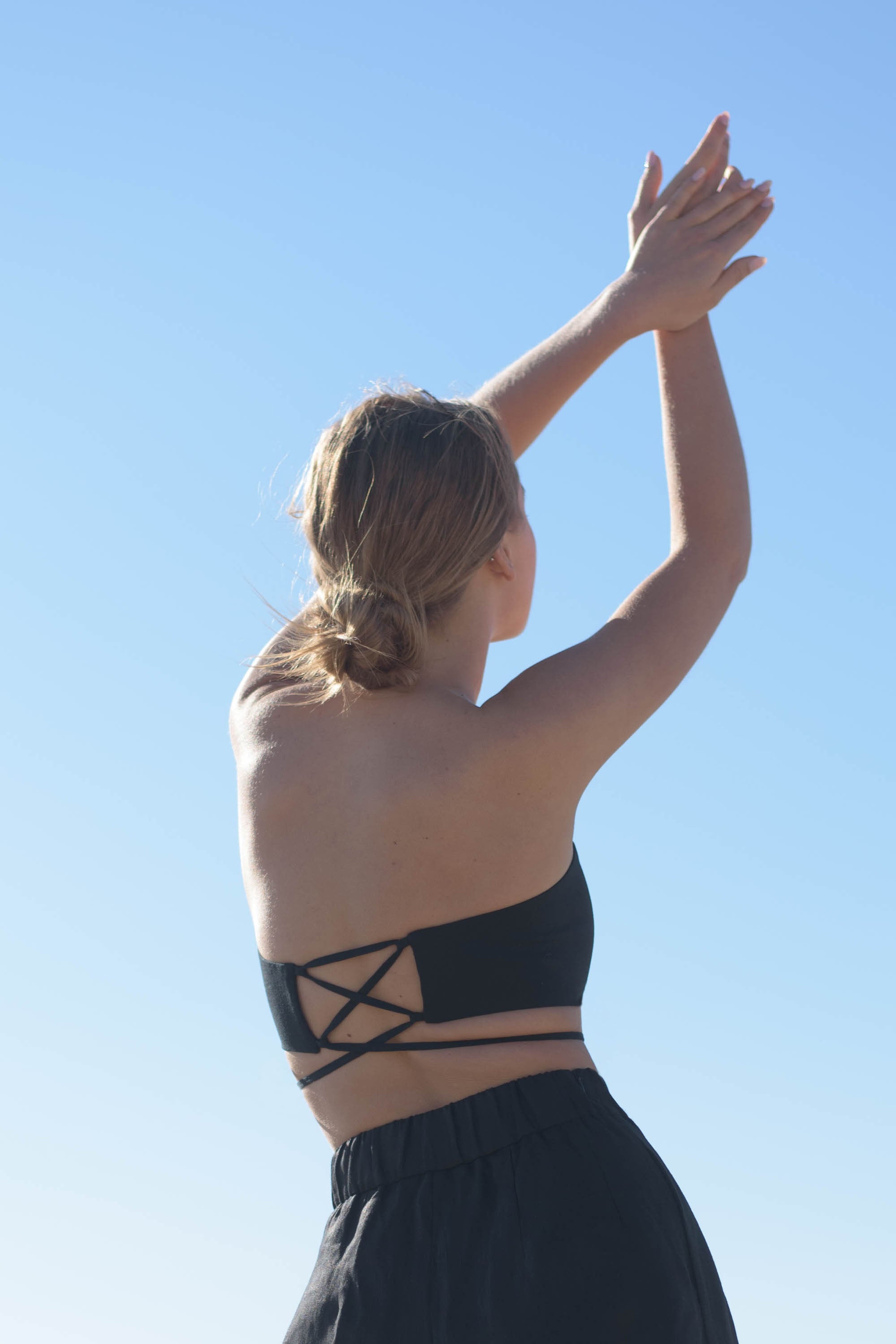 Kamil Linen Lace-up Bandeau