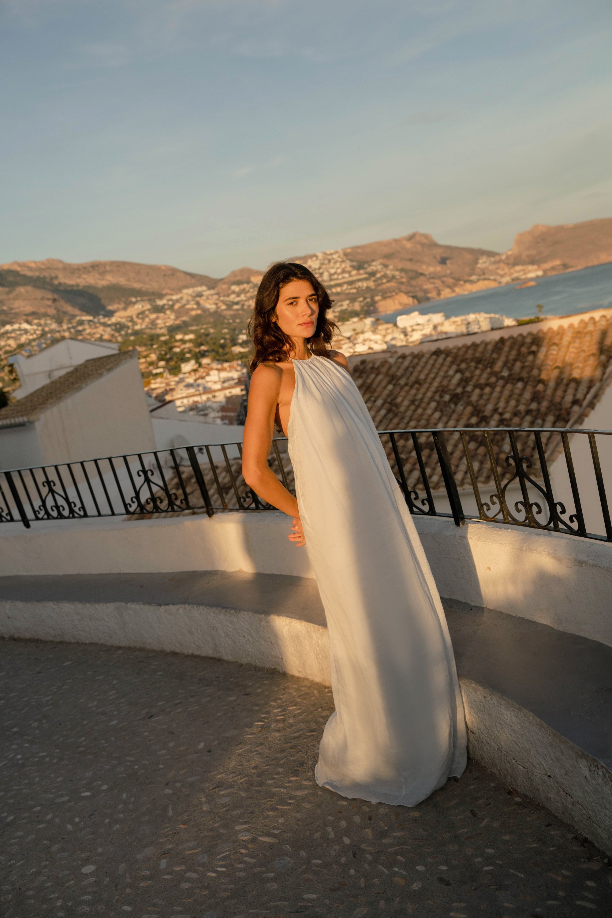 Elia Halter Ramie Maxi Dress - Glacier