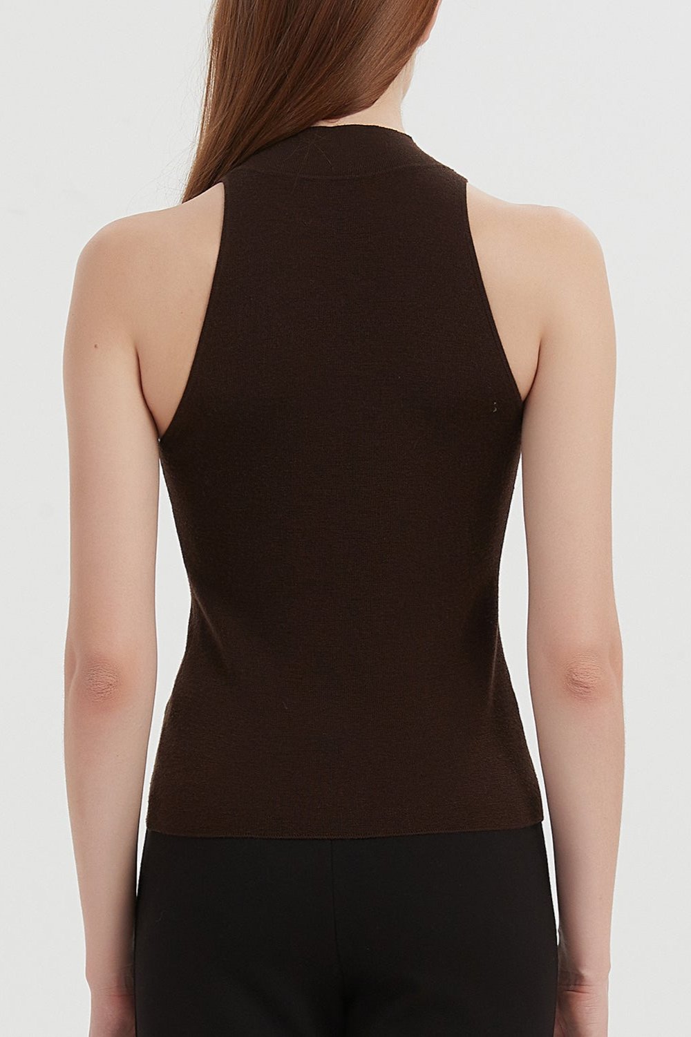 May Halterneck Wool And Silk Knit Tank - Brown