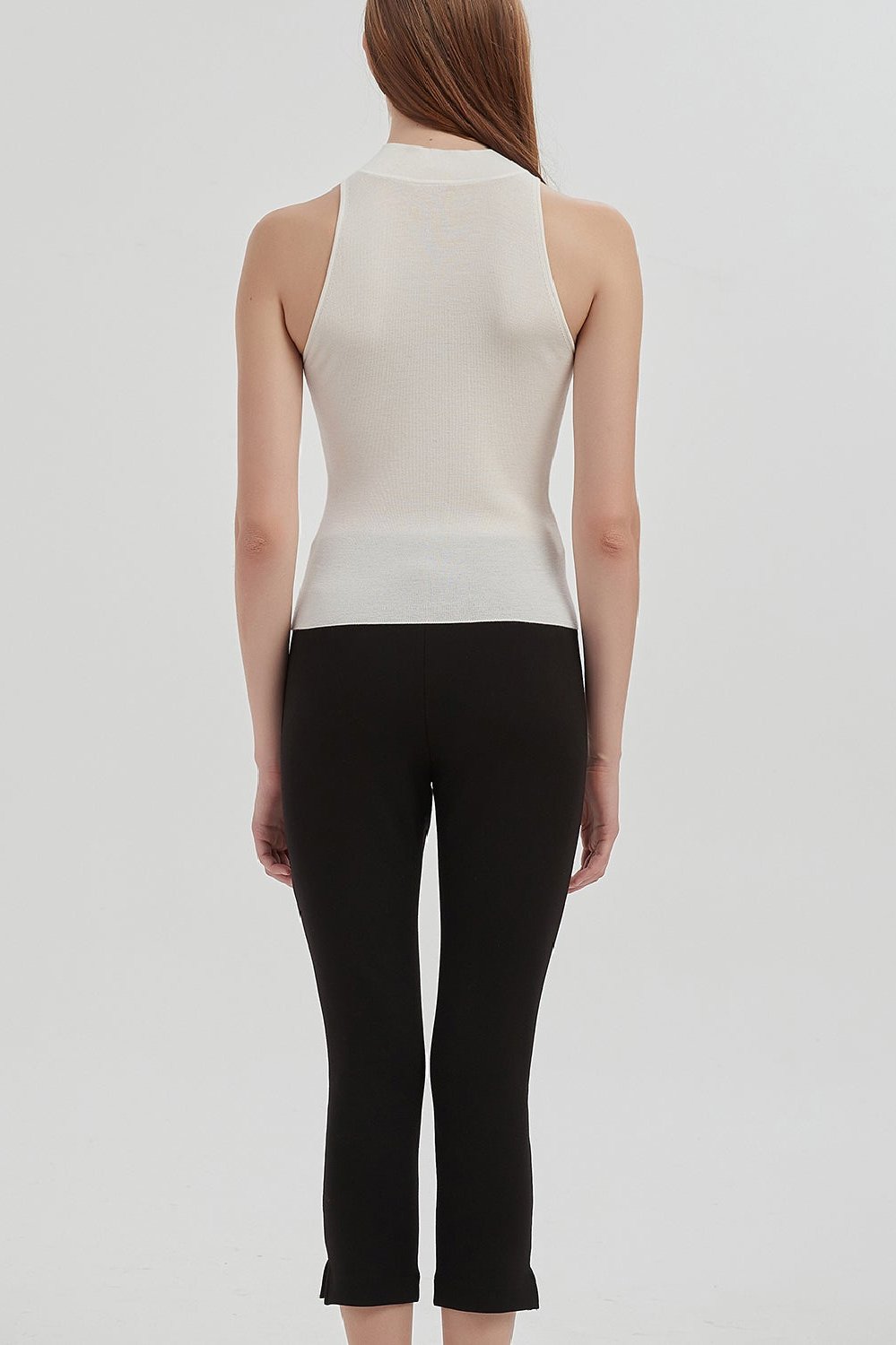 May Halterneck Wool And Silk Knit Tank - White