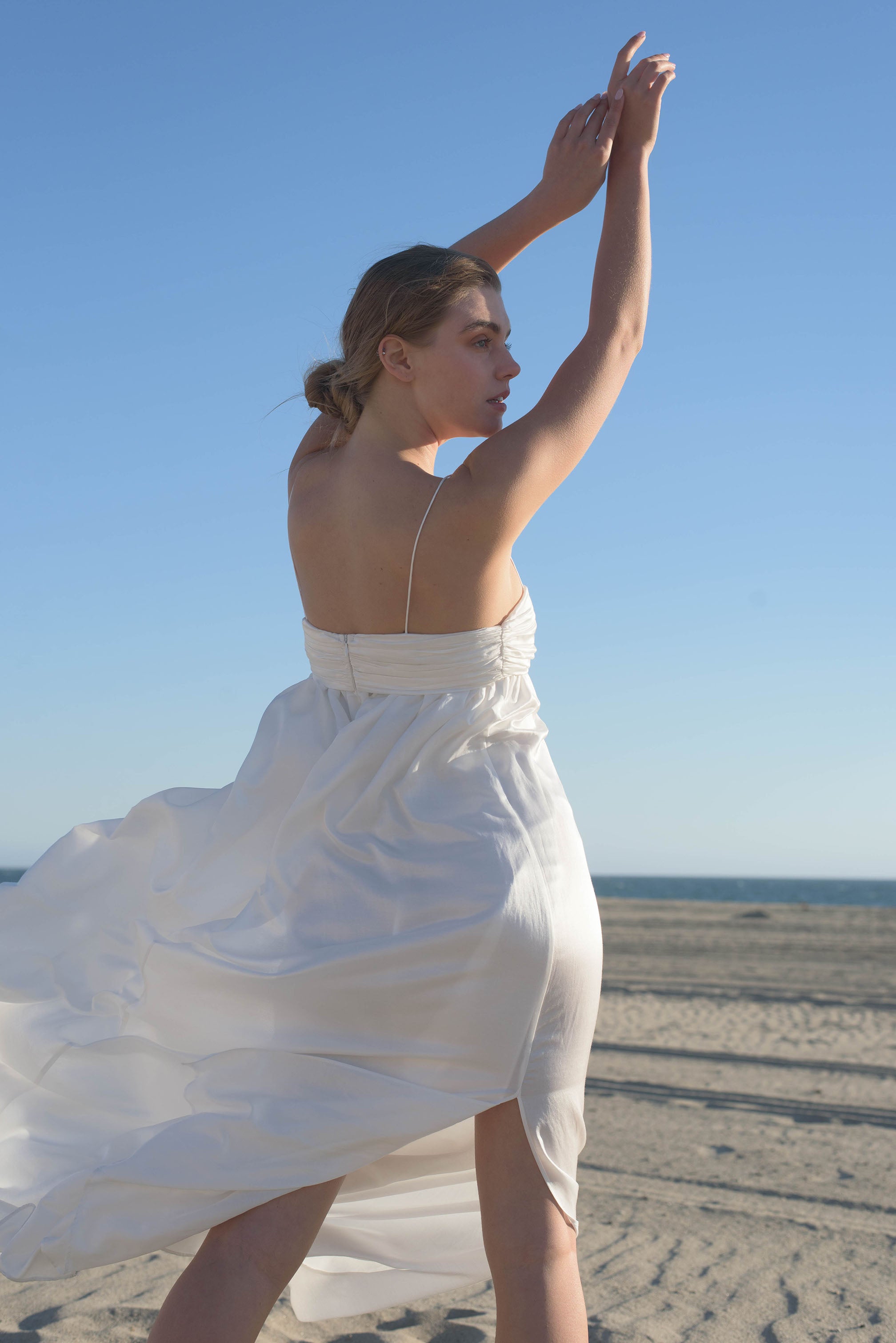 Isabelle Cotton Silk Maxi Dress - White